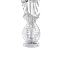 Bella 36 Inch Vase Accent Table Lamp, Filament Flowers LED Light, Chrome - BM316697