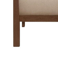 Rima 31 Inch Accent Chair, Beige Fabric, Foam Cushions, Brown Solid Wood - BM316708