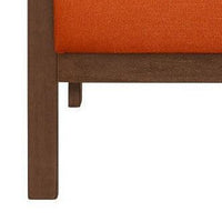 Rima 31 Inch Accent Chair, Orange Fabric, Foam Cushions, Brown Solid Wood - BM316709