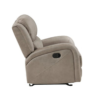 Patsy 38 Inch Manual Recliner Rocker Chair, Brown Microfiber, Tufted Back - BM316721