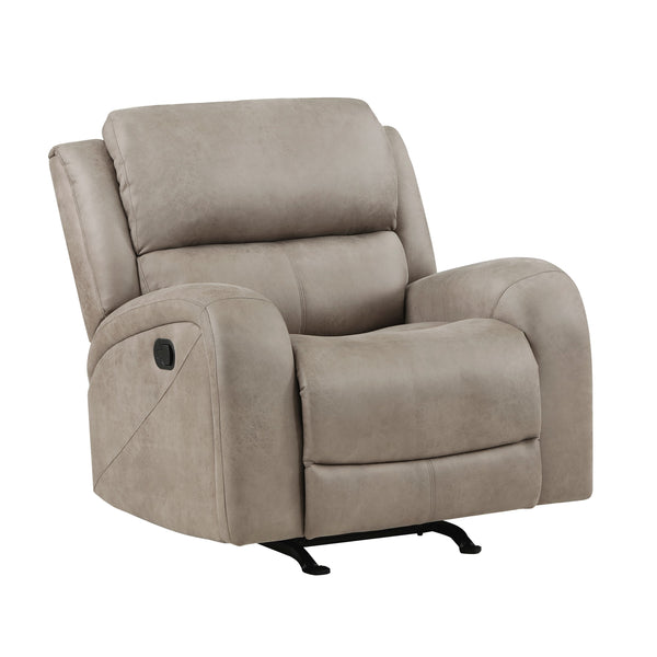 Patsy 38 Inch Manual Recliner Rocker Chair, Brown Microfiber, Tufted Back - BM316721