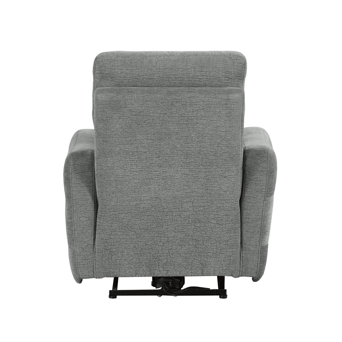 Eddie 38 Inch Power Lay Flat Recliner Chair, Gray Chenille, Power Headrest - BM316725