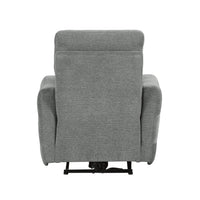 Eddie 38 Inch Power Lay Flat Recliner Chair, Gray Chenille, Power Headrest - BM316725