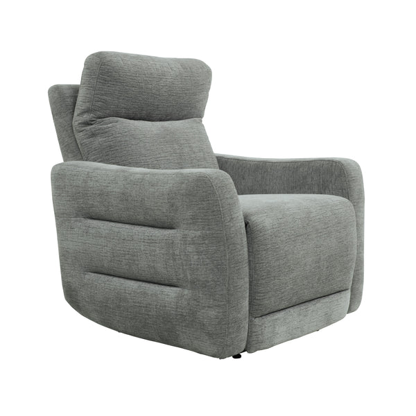 Eddie 38 Inch Power Lay Flat Recliner Chair, Gray Chenille, Power Headrest - BM316725