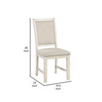 Anji 24 Inch Side Dining Chair, Curved Back, Beige Polyester Cushioned Seat - BM316758