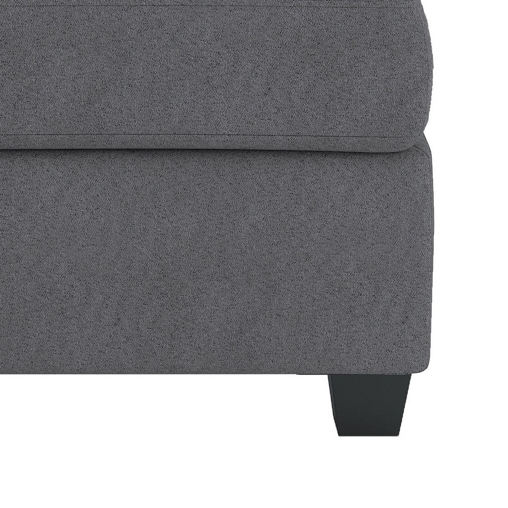 Aston 33 Inch Ottoman, Dark Gray Microfiber, Interior Storage, Solid Wood - BM316767