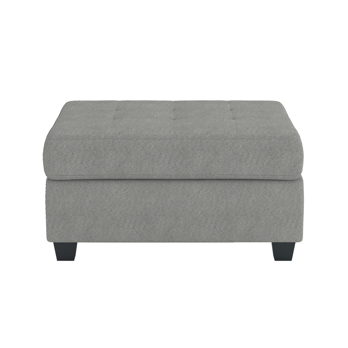 Aston 33 Inch Ottoman, Light Gray Microfiber, Interior Storage, Solid Wood - BM316768