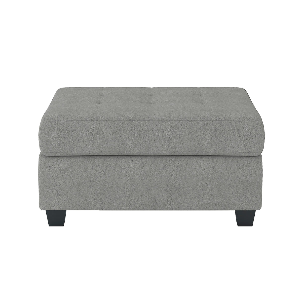 Aston 33 Inch Ottoman, Light Gray Microfiber, Interior Storage, Solid Wood - BM316768