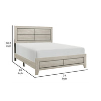 Quin California King Bed, Faux Wood Grains, Defined Accent Lines, Brown - BM316808