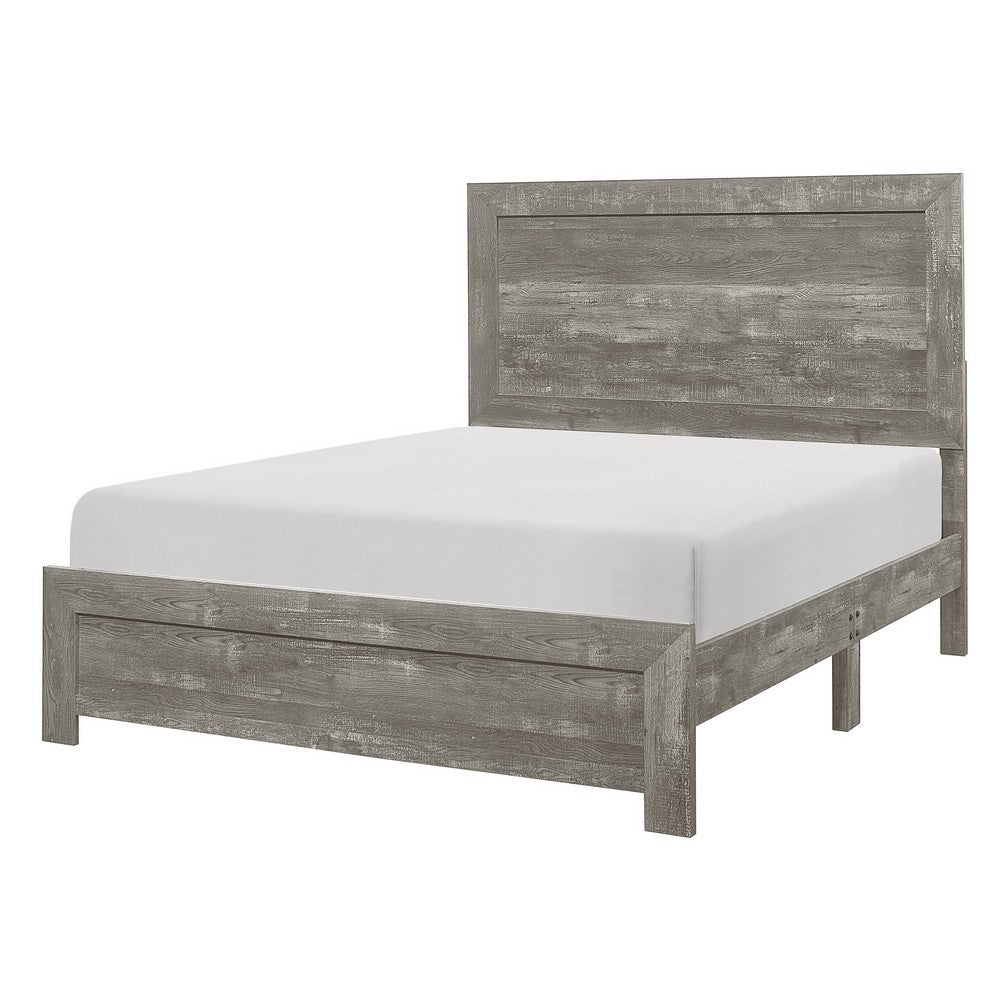 Eby Full Size Bed, Rustic Farmhouse Style, Gray Finish Wood Veneer - BM316812