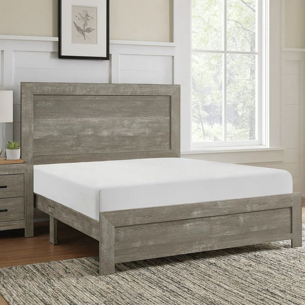 Eby Full Size Bed, Rustic Farmhouse Style, Gray Finish Wood Veneer - BM316812