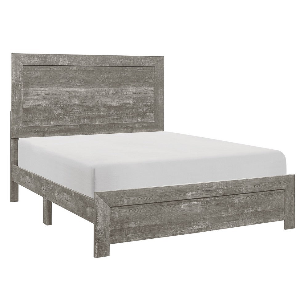 Eby Full Size Bed, Rustic Farmhouse Style, Gray Finish Wood Veneer - BM316812