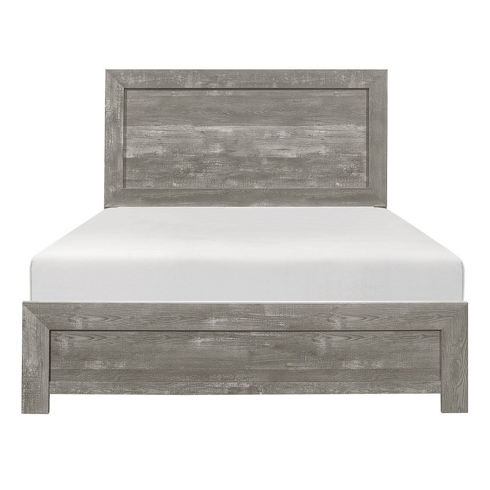 Eby California King Bed, Rustic Farmhouse Style, Gray Finish Wood Veneer - BM316813