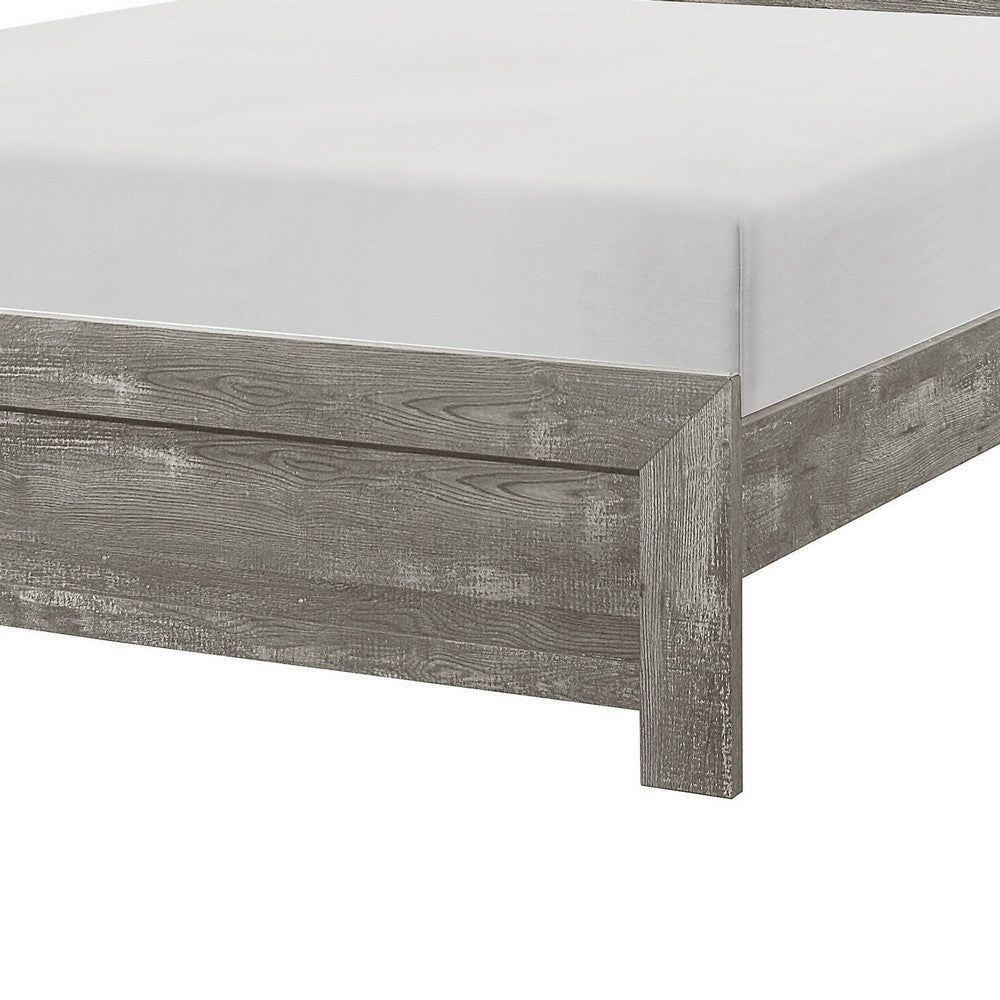 Eby California King Bed, Rustic Farmhouse Style, Gray Finish Wood Veneer - BM316813