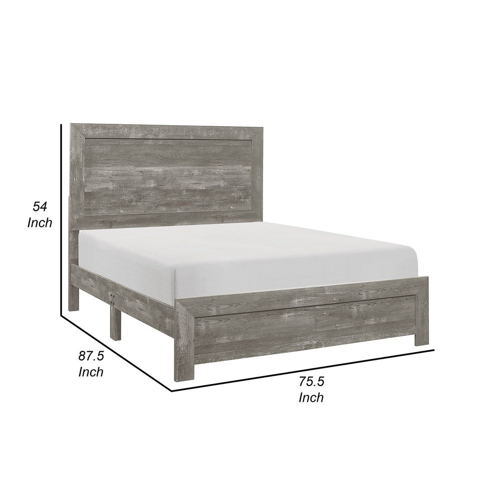 Eby California King Bed, Rustic Farmhouse Style, Gray Finish Wood Veneer - BM316813