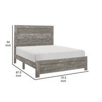 Eby California King Bed, Rustic Farmhouse Style, Gray Finish Wood Veneer - BM316813