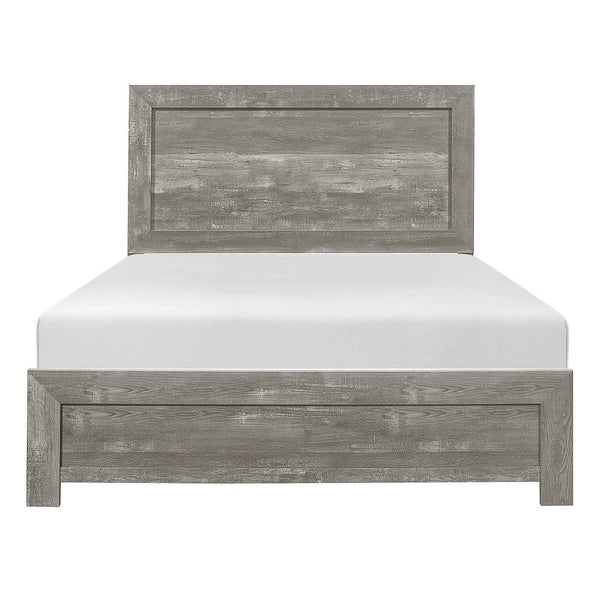 Eby Twin Size Bed, Rustic Farmhouse Style, Gray Finish Wood Veneer - BM316815