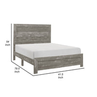 Eby Twin Size Bed, Rustic Farmhouse Style, Gray Finish Wood Veneer - BM316815