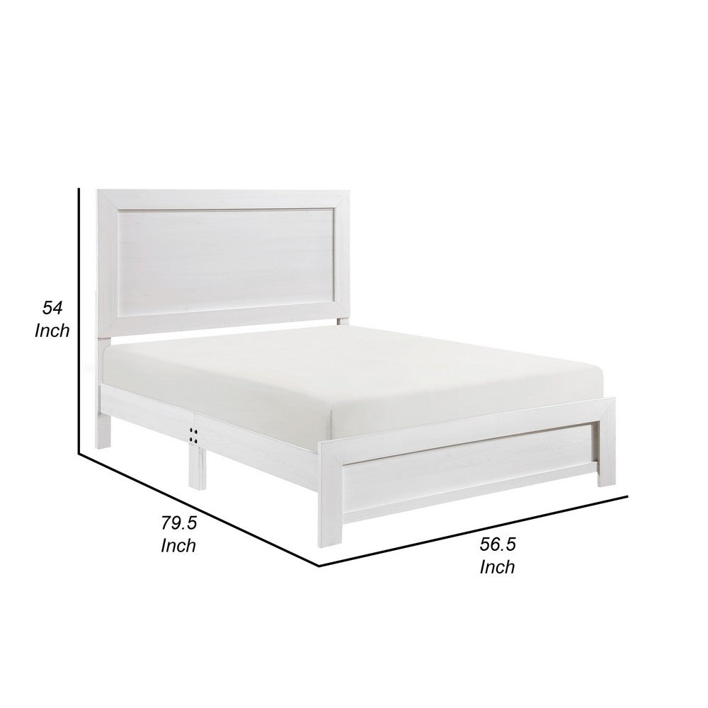 Eby Full Size Bed, Rustic Farmhouse Style, White Finish Wood Veneer - BM316816