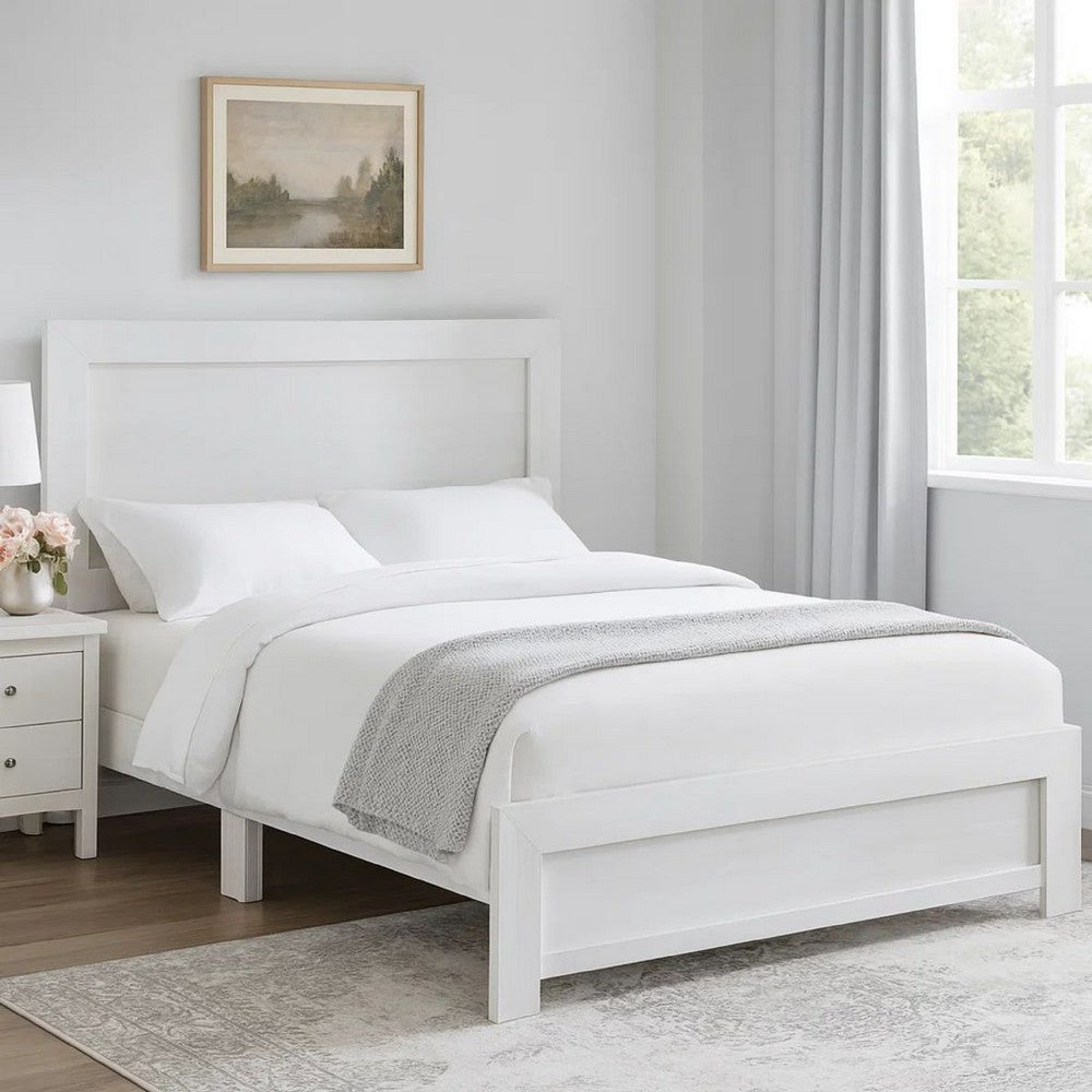 Eby Full Size Bed, Rustic Farmhouse Style, White Finish Wood Veneer - BM316816