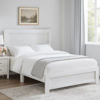 Eby Full Size Bed, Rustic Farmhouse Style, White Finish Wood Veneer - BM316816