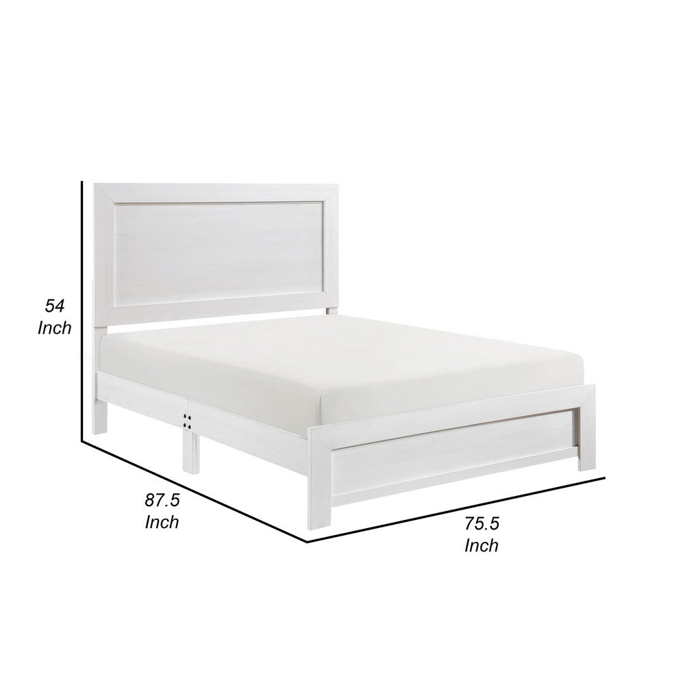 Eby California King Bed, Rustic Farmhouse Style, White Finish Wood Veneer - BM316817