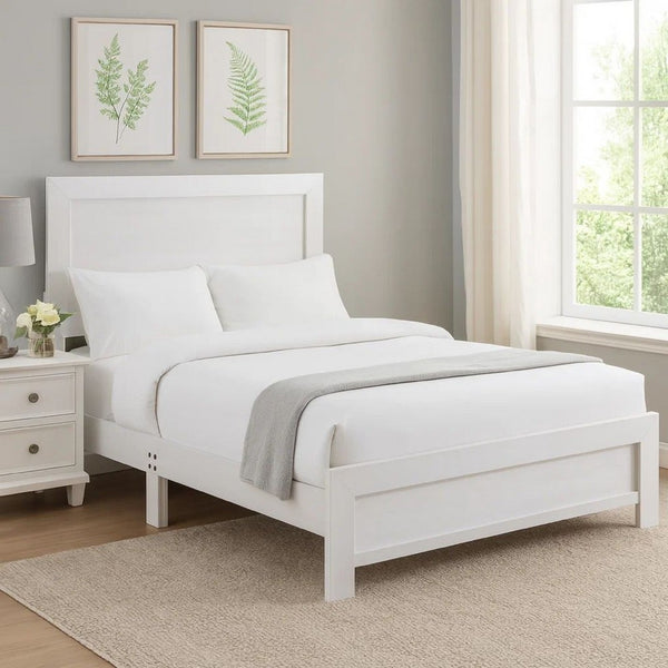 Eby California King Bed, Rustic Farmhouse Style, White Finish Wood Veneer - BM316817