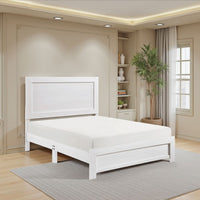 Eby Twin Size Bed, Rustic Farmhouse Style, White Finish Wood Veneer - BM316819