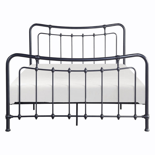 Engel Full Size Bed, Metal Spindle Frame in Gray Finish, Traditional Style - BM316829