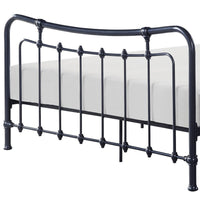 Engel Full Size Bed, Metal Spindle Frame in Gray Finish, Traditional Style - BM316829