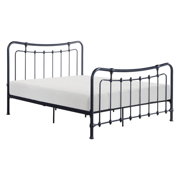 Engel Full Size Bed, Metal Spindle Frame in Gray Finish, Traditional Style - BM316829