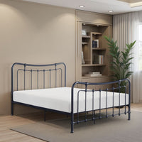 Engel Twin Size Bed, Metal Frame in Gunmetal Finish, Traditional Joining - BM316830