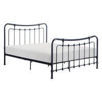 Engel Twin Size Bed, Metal Frame in Gunmetal Finish, Traditional Joining - BM316830