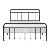 Ryan Full Size Metal Bed, Platform Foundation, Black Curved Spindle Frame - BM316838