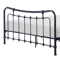 Ryan Twin Size Metal Bed, Platform Foundation, Black Curved Spindle Frame - BM316839