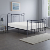 Ryan Twin Size Metal Bed, Platform Foundation, Black Curved Spindle Frame - BM316839