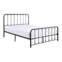 Ken King Size Metal Bed, Ball Accents on Vertical Slats, Antique Bronze - BM316852