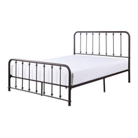 Ken King Size Metal Bed, Ball Accents on Vertical Slats, Antique Bronze - BM316852