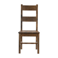 Rick 22 Inch Side Dining Chair, Ladder Back, Burnished Brown Rubberwood - BM316863