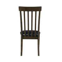 Kyn 18 Inch Side Dining Chair, Slatted Back, Padded Seat, Farmhouse Brown - BM316879