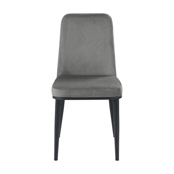 Lane 18 Inch Side Dining Chair, Gray Velvet Upholstery, Black Metal - BM316882