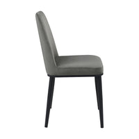 Lane 18 Inch Side Dining Chair, Gray Velvet Upholstery, Black Metal - BM316882