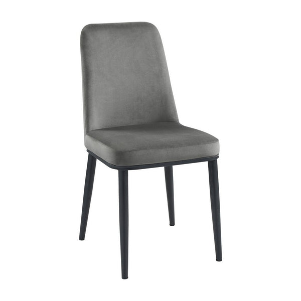 Lane 18 Inch Side Dining Chair, Gray Velvet Upholstery, Black Metal - BM316882