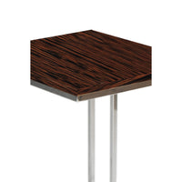 Zen 23 Inch Side Table, Rectangular Tray Top, C Shape Chrome, Ebony Brown - BM316890