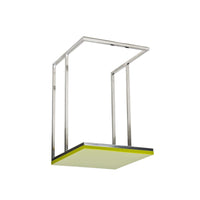 Zen 23 Inch Side Table, Rectangular Tray Top, C Shape Chrome Frame, Green - BM316892