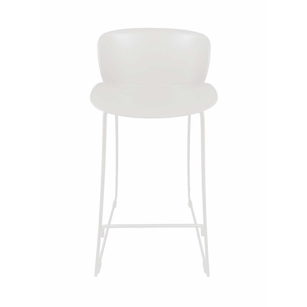 Sia 30 Inch Barstool Chair Set of 2, Curved Back, Square White Metal Legs - BM316908