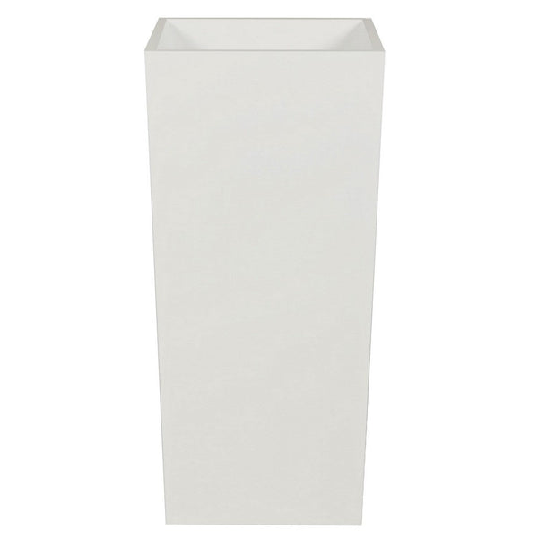 Zeny 32 Inch Tall Planter Vase with Hidden Insert, Tapered Barrel, White - BM316915