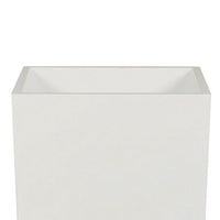 Zeny 32 Inch Tall Planter Vase with Hidden Insert, Tapered Barrel, White - BM316915