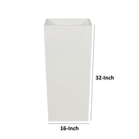 Zeny 32 Inch Tall Planter Vase with Hidden Insert, Tapered Barrel, White - BM316915