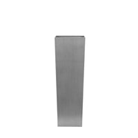 Zeny 48 Inch Tall Planter Vase with Hidden Insert, Tapered Barrel, Silver - BM316916